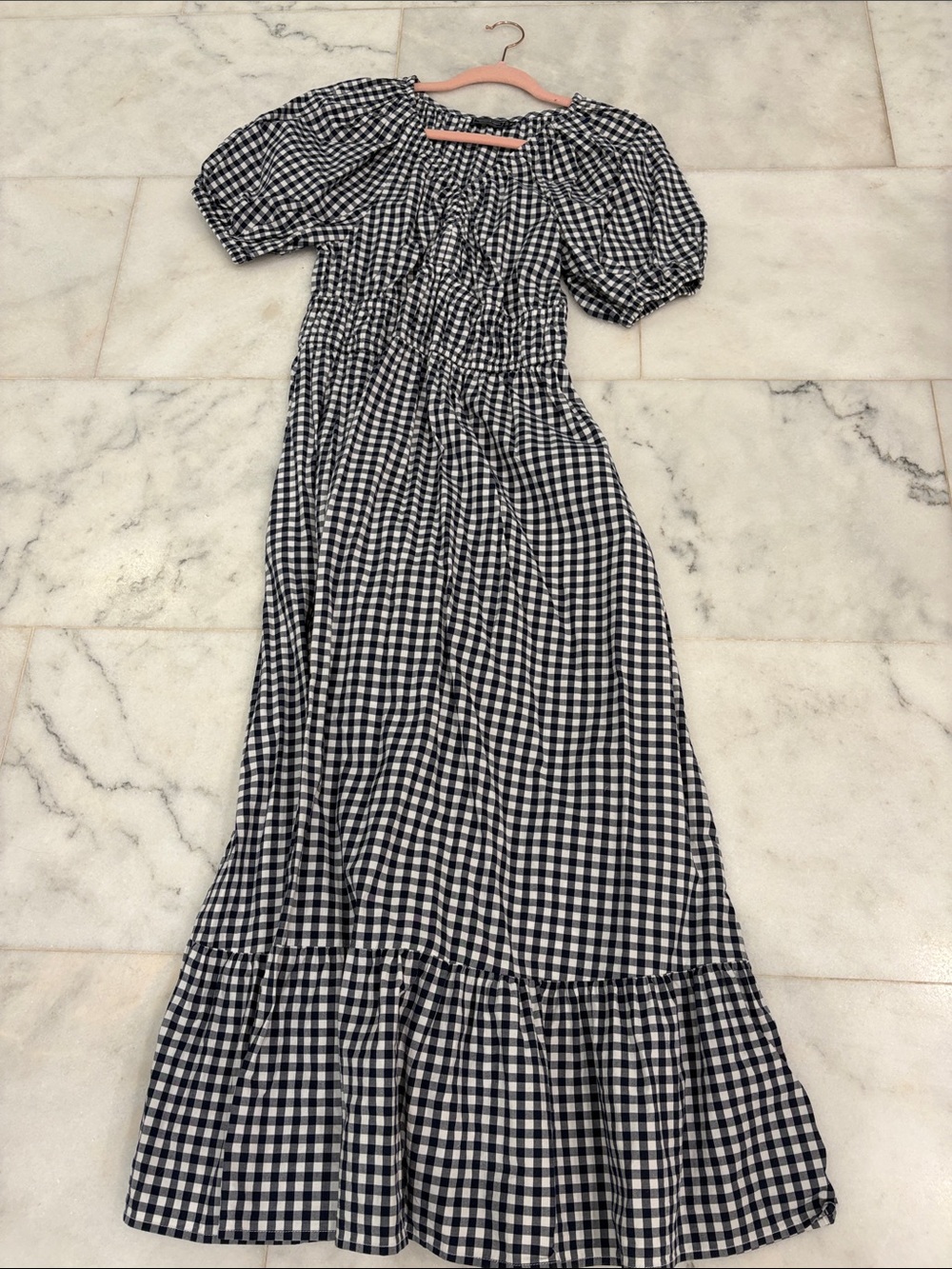 Vineyard Vines Navy and white gingham maxi